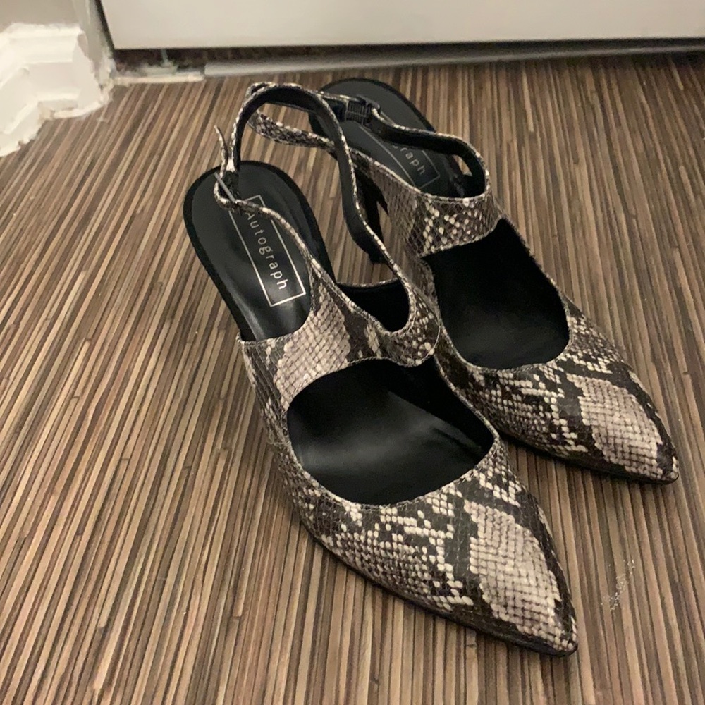 5.5 worn once autograph snake skin heels